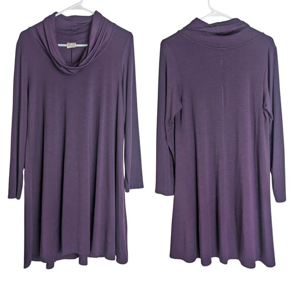 90's Revival Soft Modal Cowl Neck Shirt Dress Women's Size Medium - Picture 8 of 8